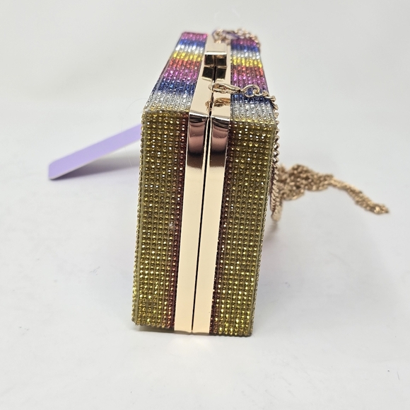 NWT Jill & Ally Multicolor Rhinestone Convertible Rainbow Clutch Purse B… - Picture 7 of 10